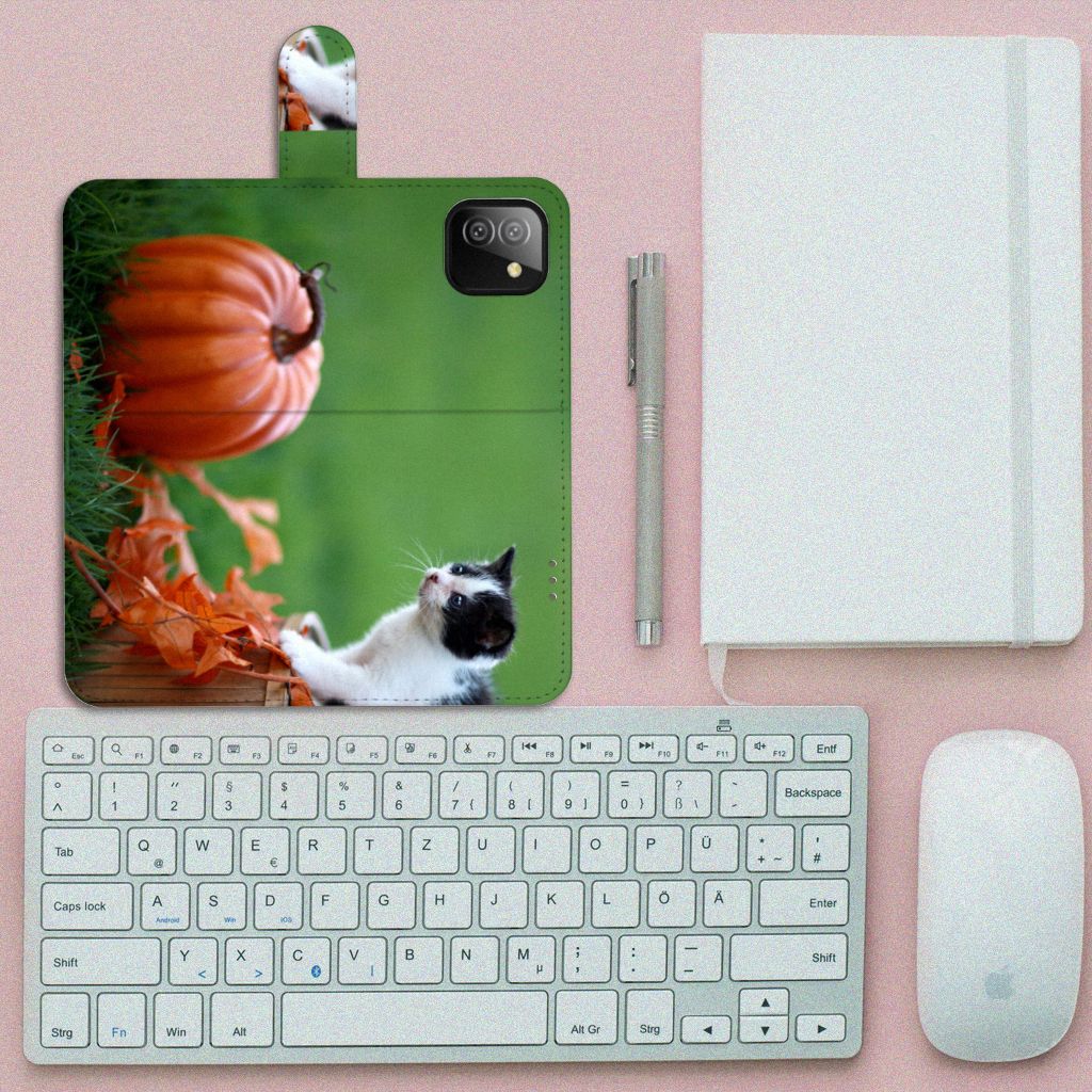 Samsung Galaxy A03 Telefoonhoesje met Pasjes Kitten