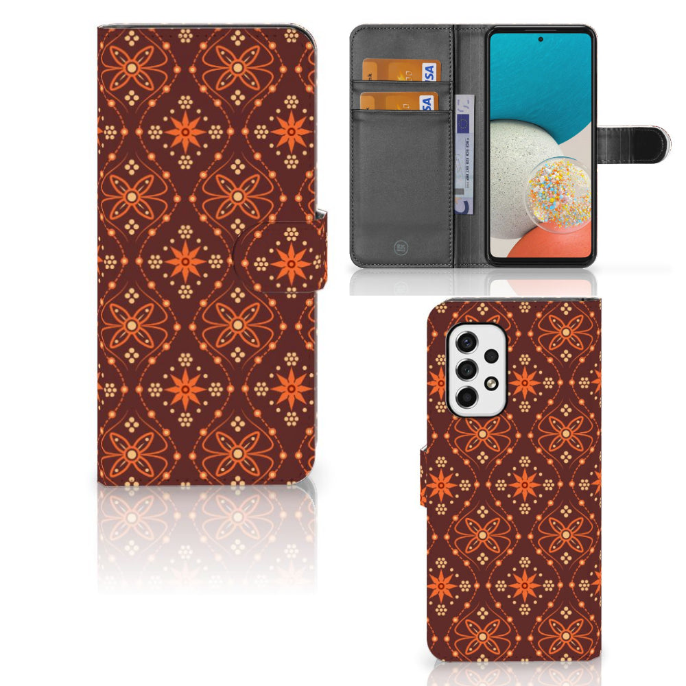 Samsung Galaxy A53 Telefoon Hoesje Batik Brown