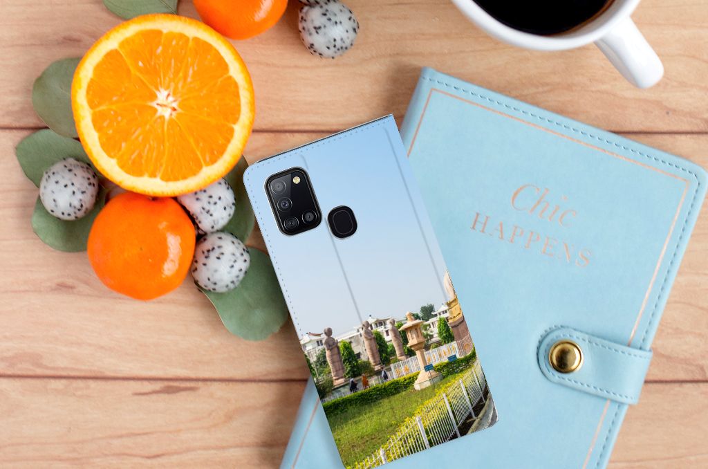 Samsung Galaxy A21s Book Cover Boeddha - B2C Telecom