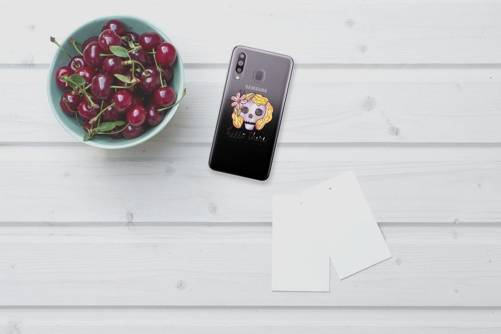 Silicone Back Case Samsung Galaxy M30 Boho Skull