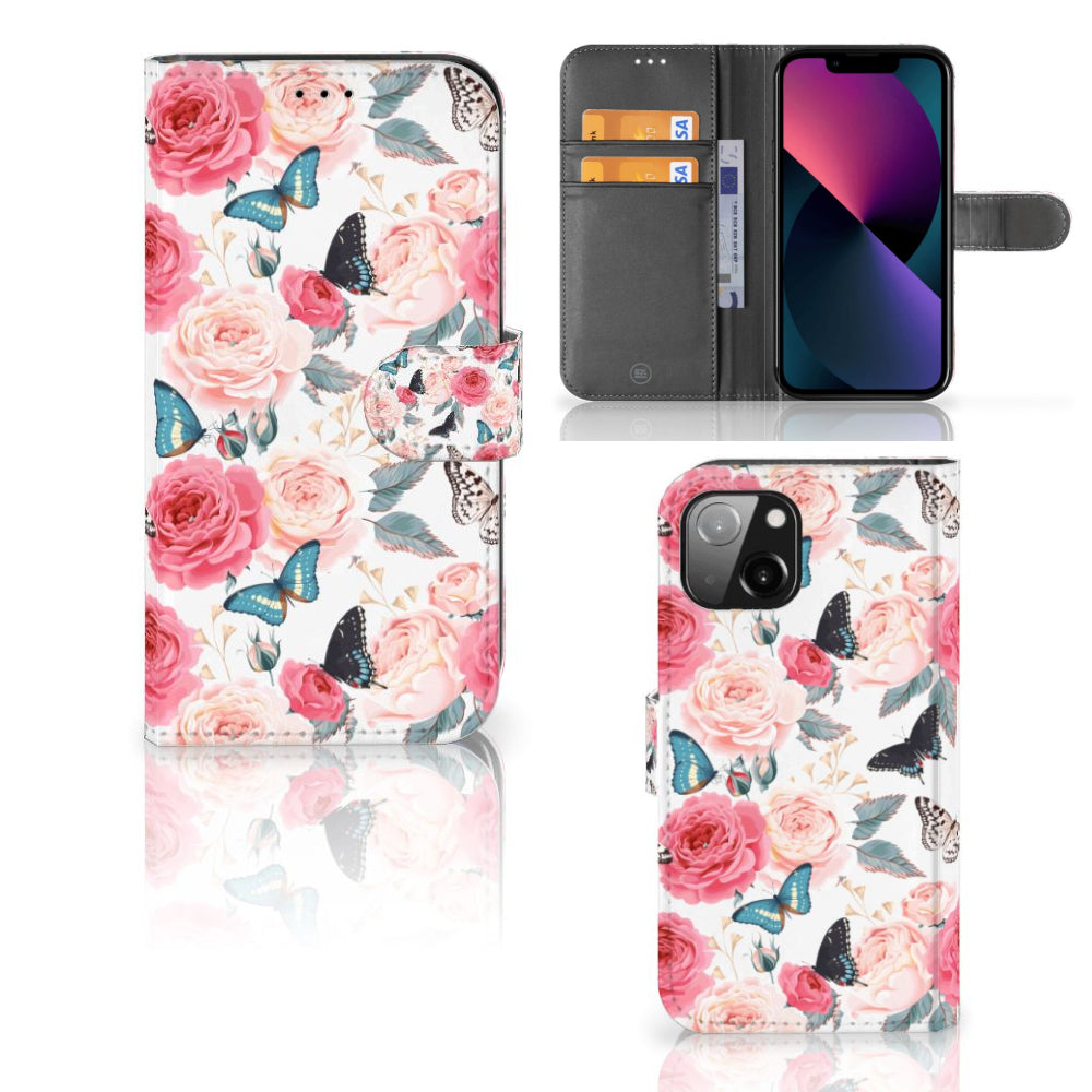 Apple iPhone 13 Hoesje Butterfly Roses