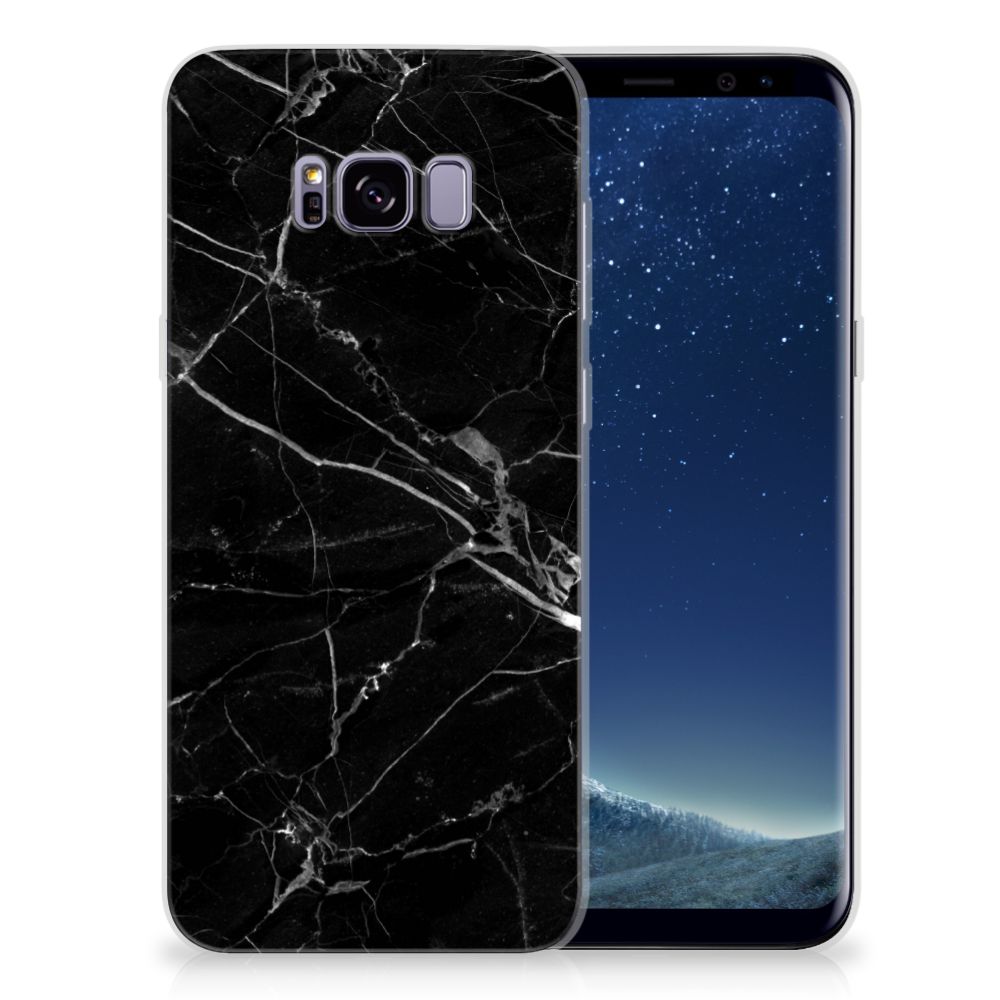 Samsung Galaxy S8 Plus TPU Siliconen Hoesje Marmer Zwart - Origineel Cadeau Vader
