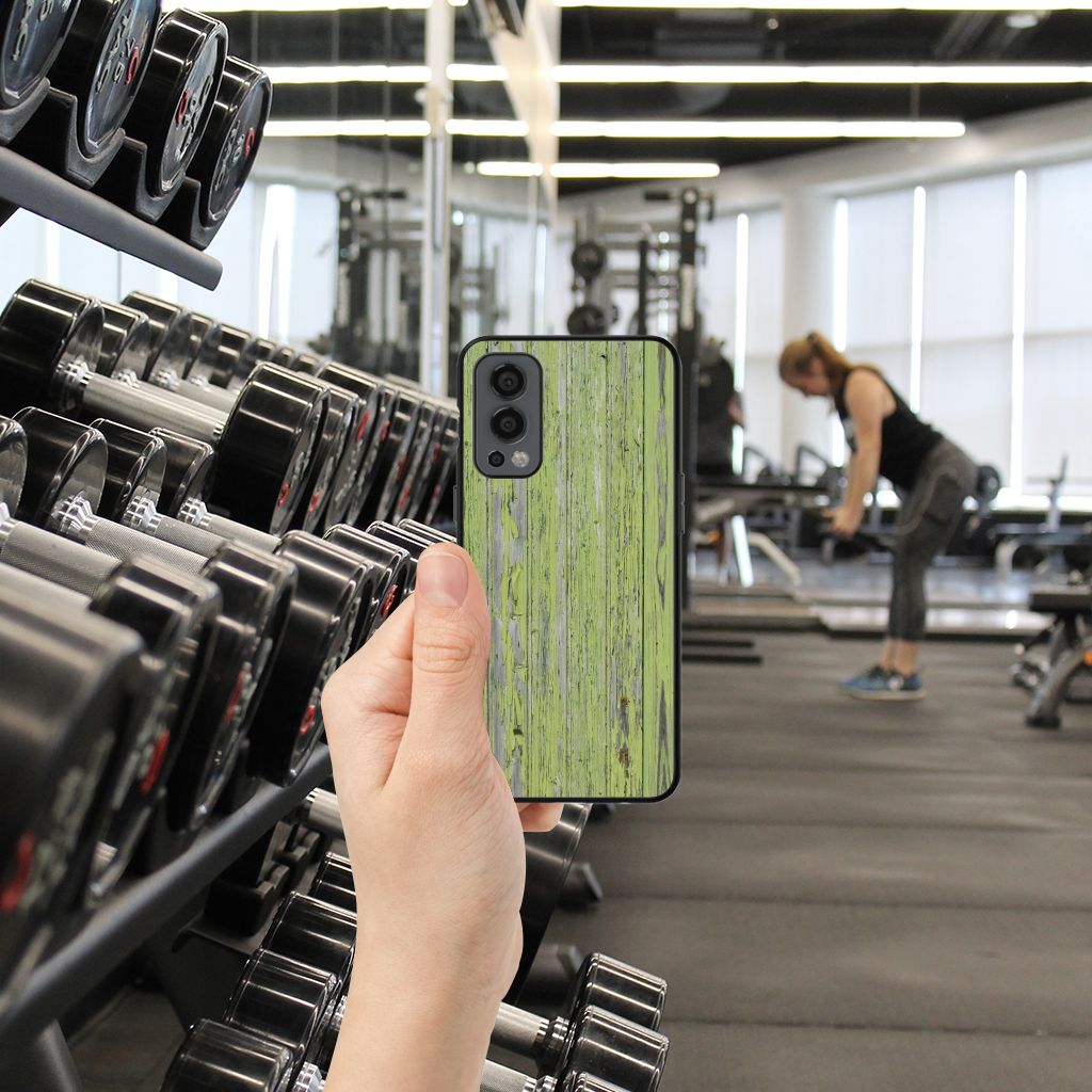 OnePlus Nord 2 Houten Print Telefoonhoesje Green Wood B2C Telecom