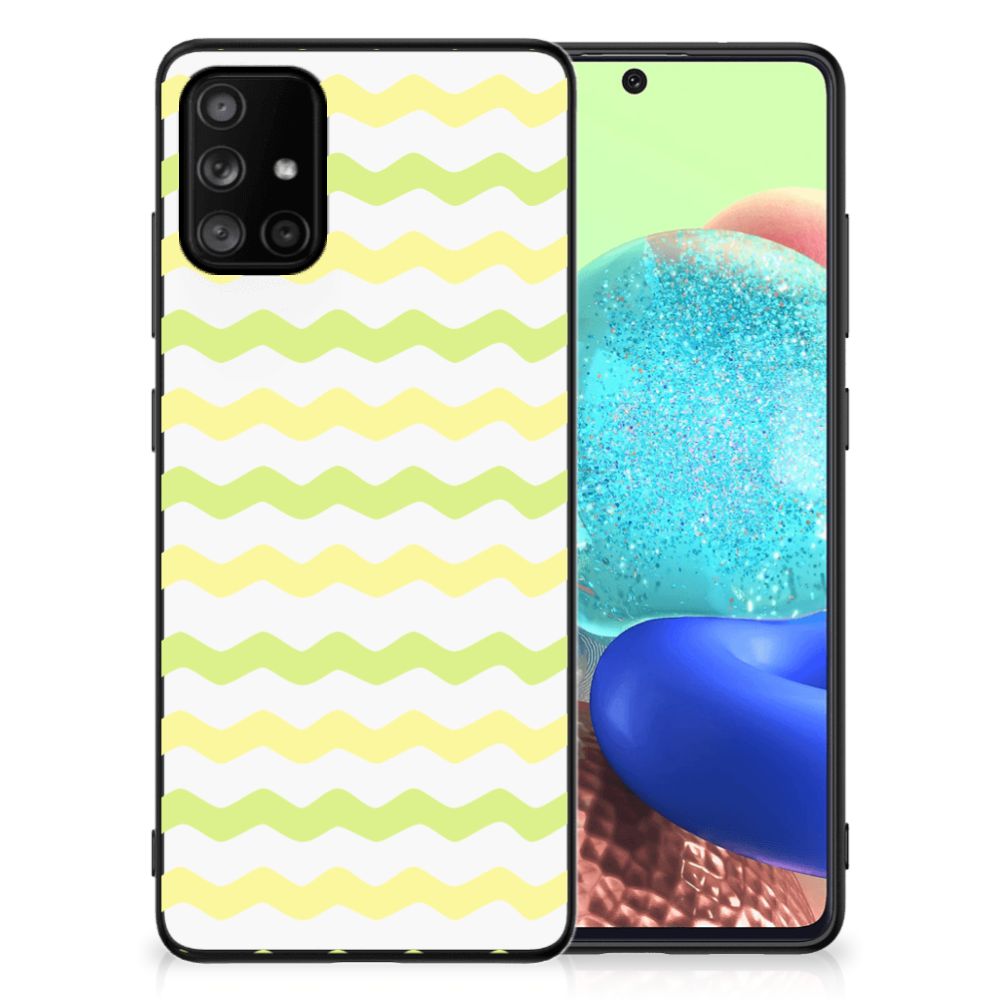 Samsung Galaxy A71 Back Case Waves Yellow