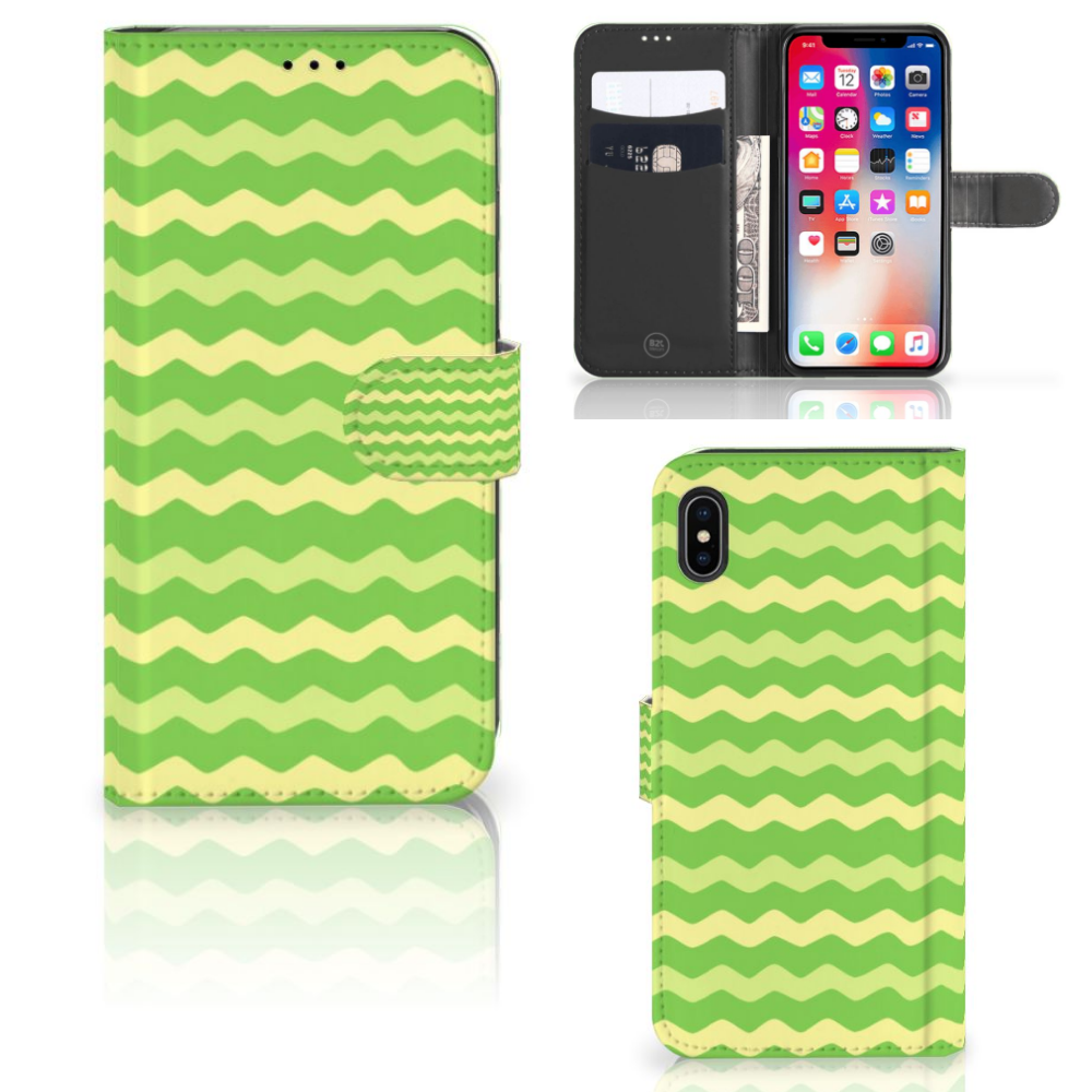 Apple iPhone Xs Max Telefoon Hoesje Waves Green