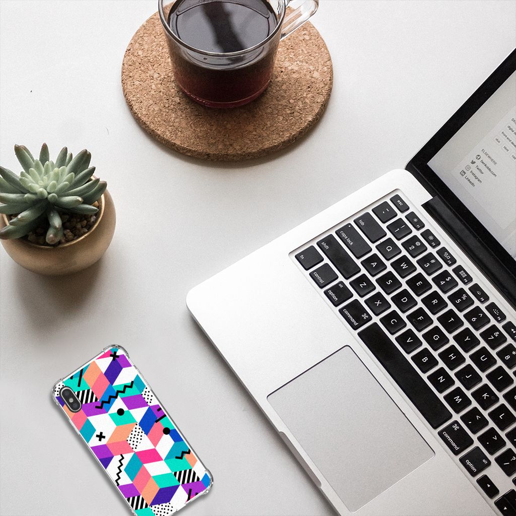 Apple iPhone Xs Max Shockproof Case Blokken Kleurrijk