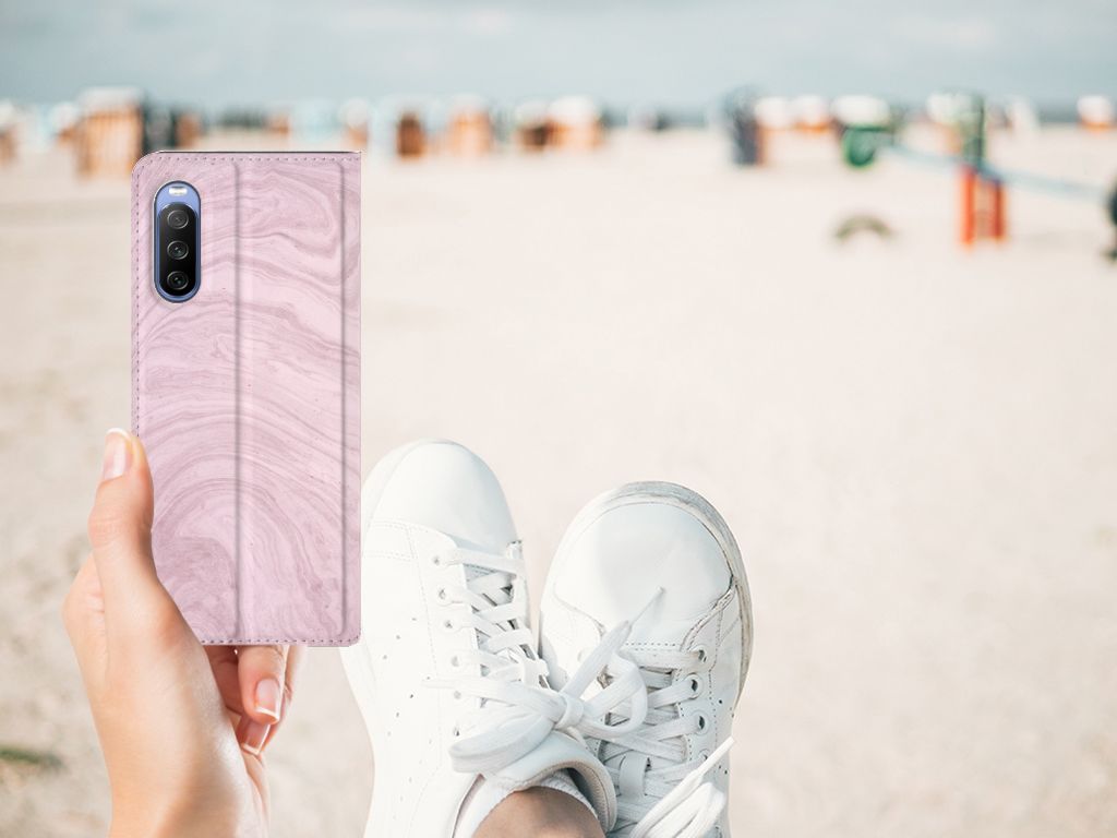 Sony Xperia 10 III Standcase Marble Pink - Origineel Cadeau Vriendin - B2C Telecom