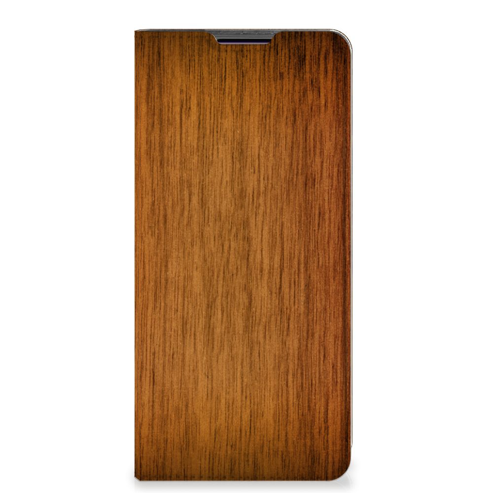 Motorola Edge 30 Pro Book Wallet Case Donker Hout - B2C Telecom