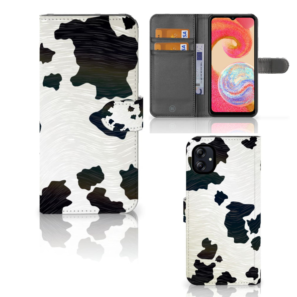 Samsung Galaxy A04e Telefoonhoesje met Pasjes Koeienvlekken