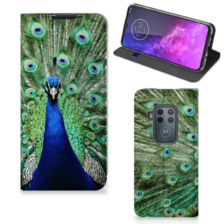 Motorola One Zoom Hoesje maken Pauw - B2C Telecom