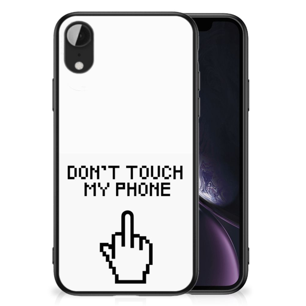 Apple iPhone XR Telefoon Hoesje Finger Don't Touch My Phone