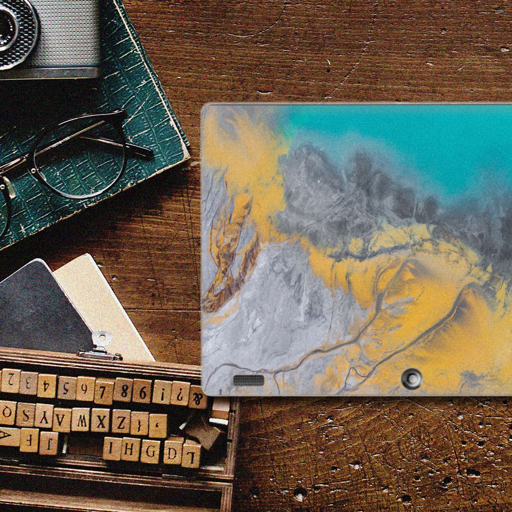 Lenovo Tab 10 | Tab 2 A10-30 Tablet Back Cover Marble Blue Gold - B2C Telecom
