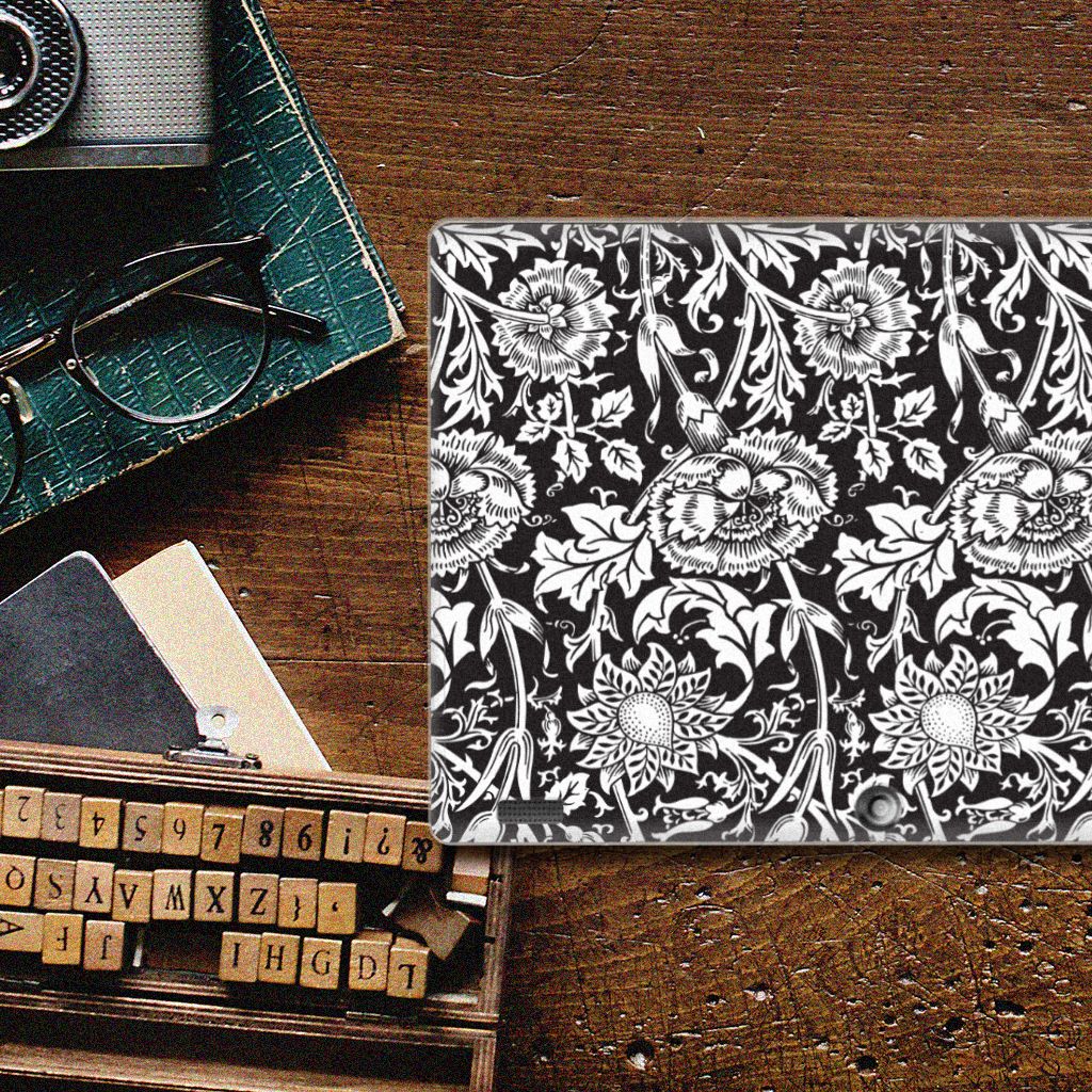 Lenovo Tab 10 | Tab 2 A10-30 Siliconen Hoesje Black Flowers