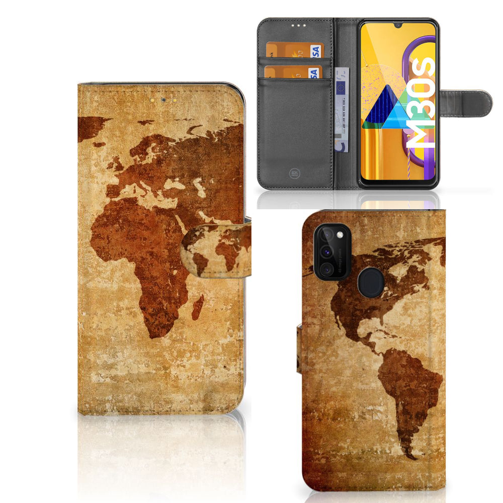 Samsung Galaxy M21 | M30s Flip Cover Wereldkaart