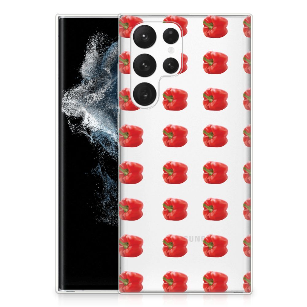 Samsung Galaxy S22 Ultra Siliconen Case Paprika Red B2C Telecom