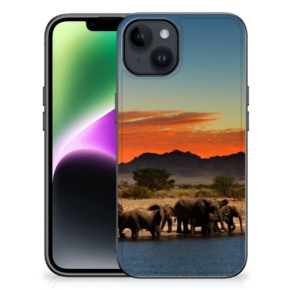 iPhone 15 Dierenprint Telefoonhoesje Olifanten