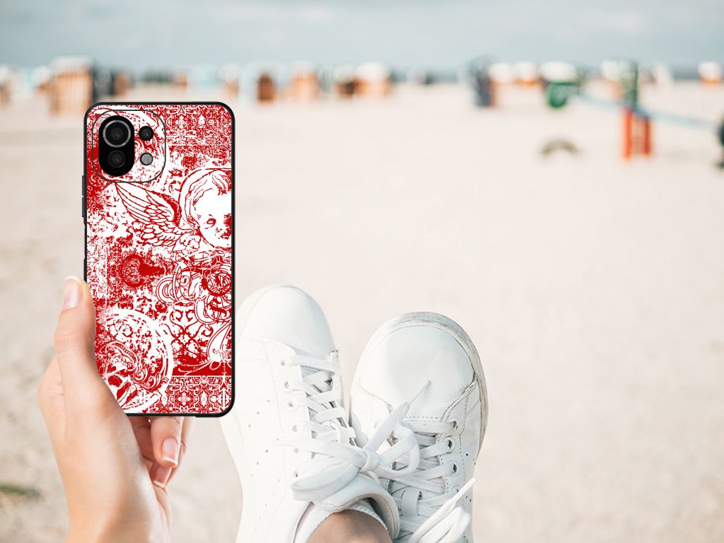 Telefoonhoesje Xiaomi 11 Lite 5G NE | Mi 11 Lite Angel Skull Rood B2C Telecom