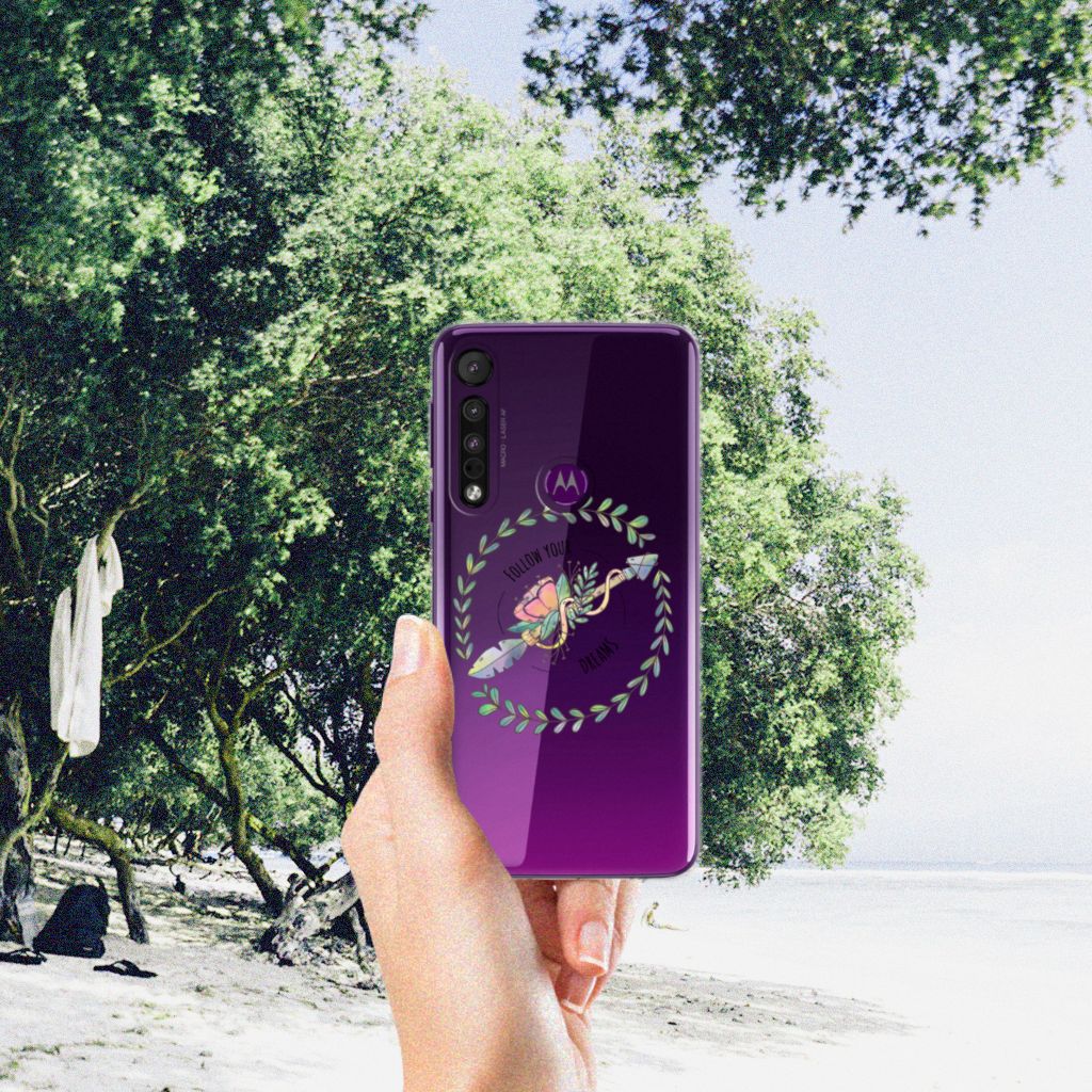 Motorola One Macro Telefoonhoesje met Naam Boho Dreams B2C Telecom