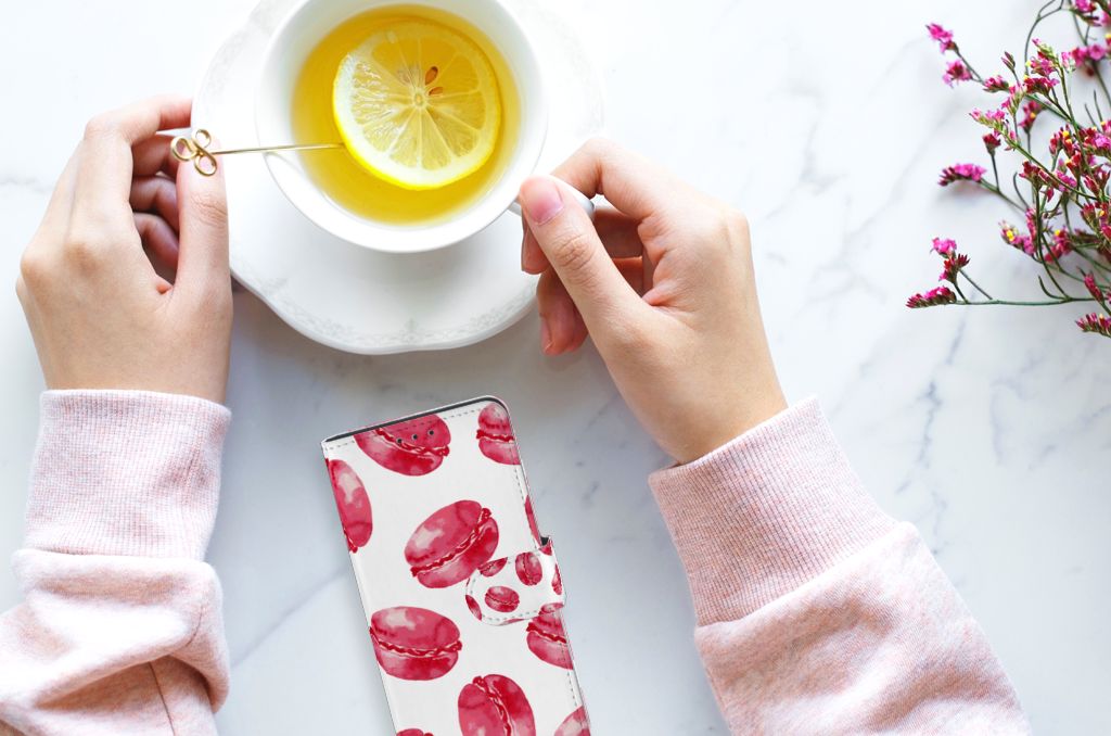 Huawei P40 Book Cover Pink Macarons