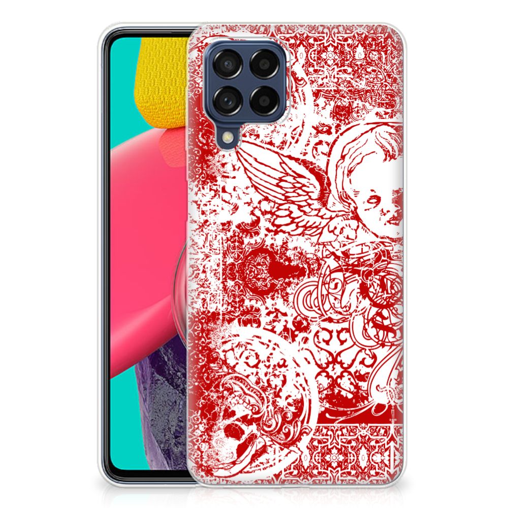 Silicone Back Case Samsung Galaxy M53 Angel Skull Rood B2C Telecom
