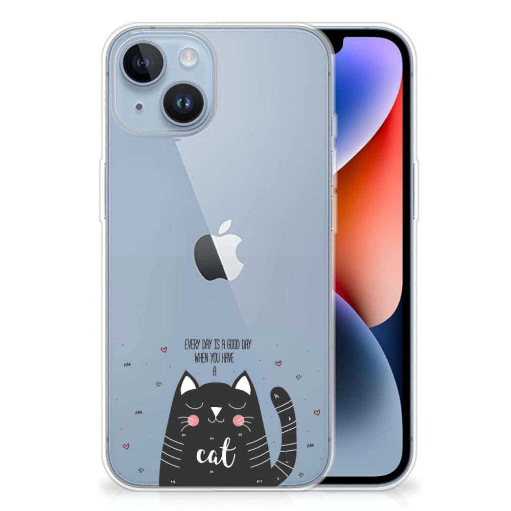 Apple iPhone 14 Telefoonhoesje met Naam Cat Good Day B2C Telecom