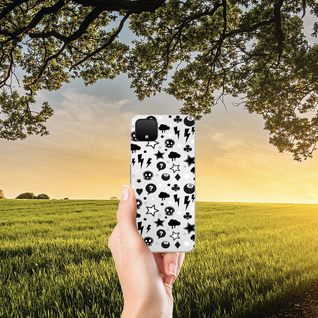 Silicone Back Case Google Pixel 4 XL Silver Punk B2C Telecom