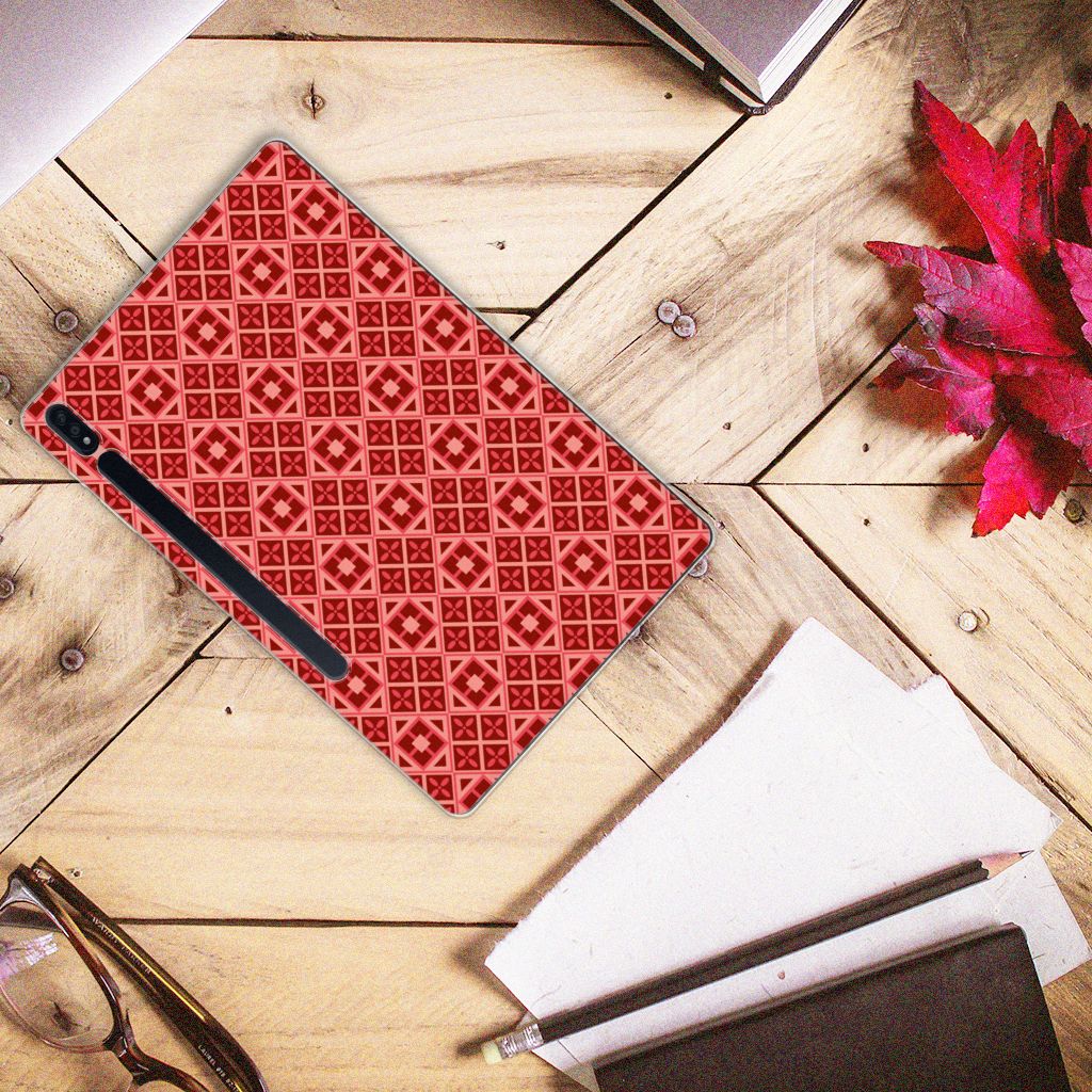 Samsung Galaxy Tab S7 Plus | S8 Plus Hippe Hoes Batik Rood - B2C Telecom