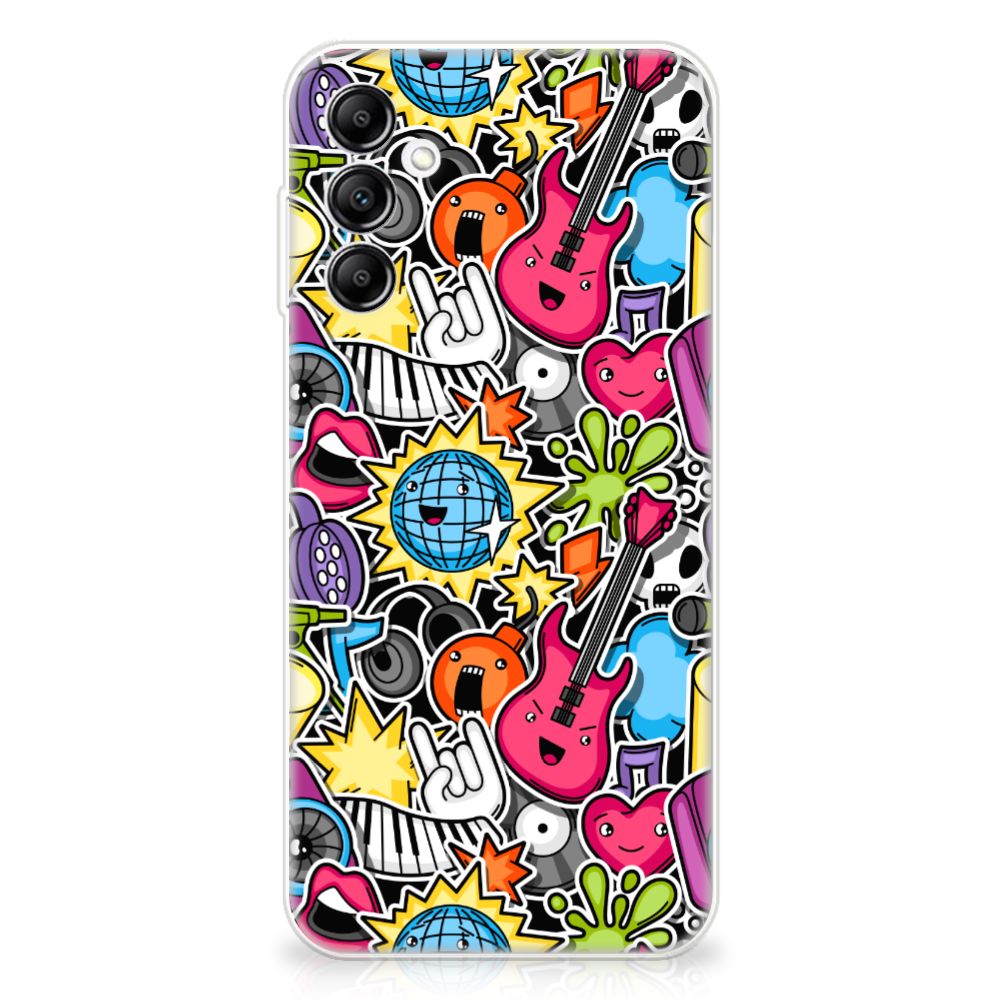 Samsung Galaxy A14 5G Silicone Back Cover Punk Rock design with vibrant graphics and colorful elements.