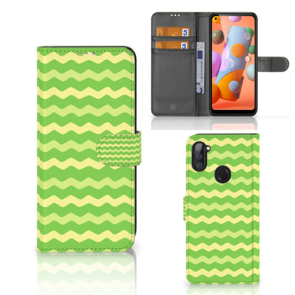 Samsung Galaxy M11 | A11 Telefoon Hoesje Waves Green