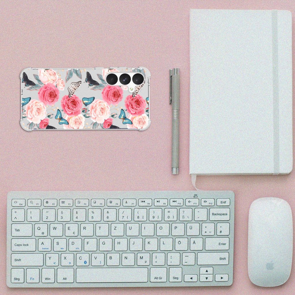 Samsung Galaxy A55 Case Butterfly Roses