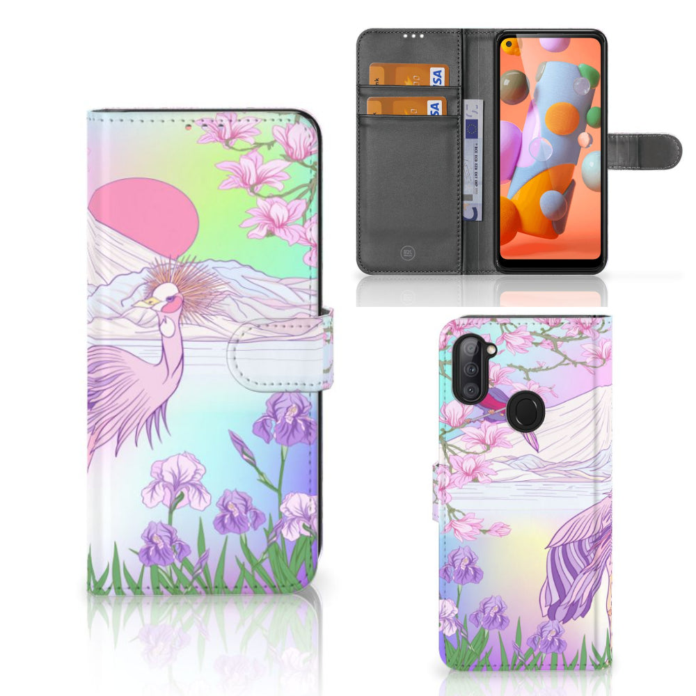 Samsung Galaxy M11 | A11 Telefoonhoesje met Pasjes Bird