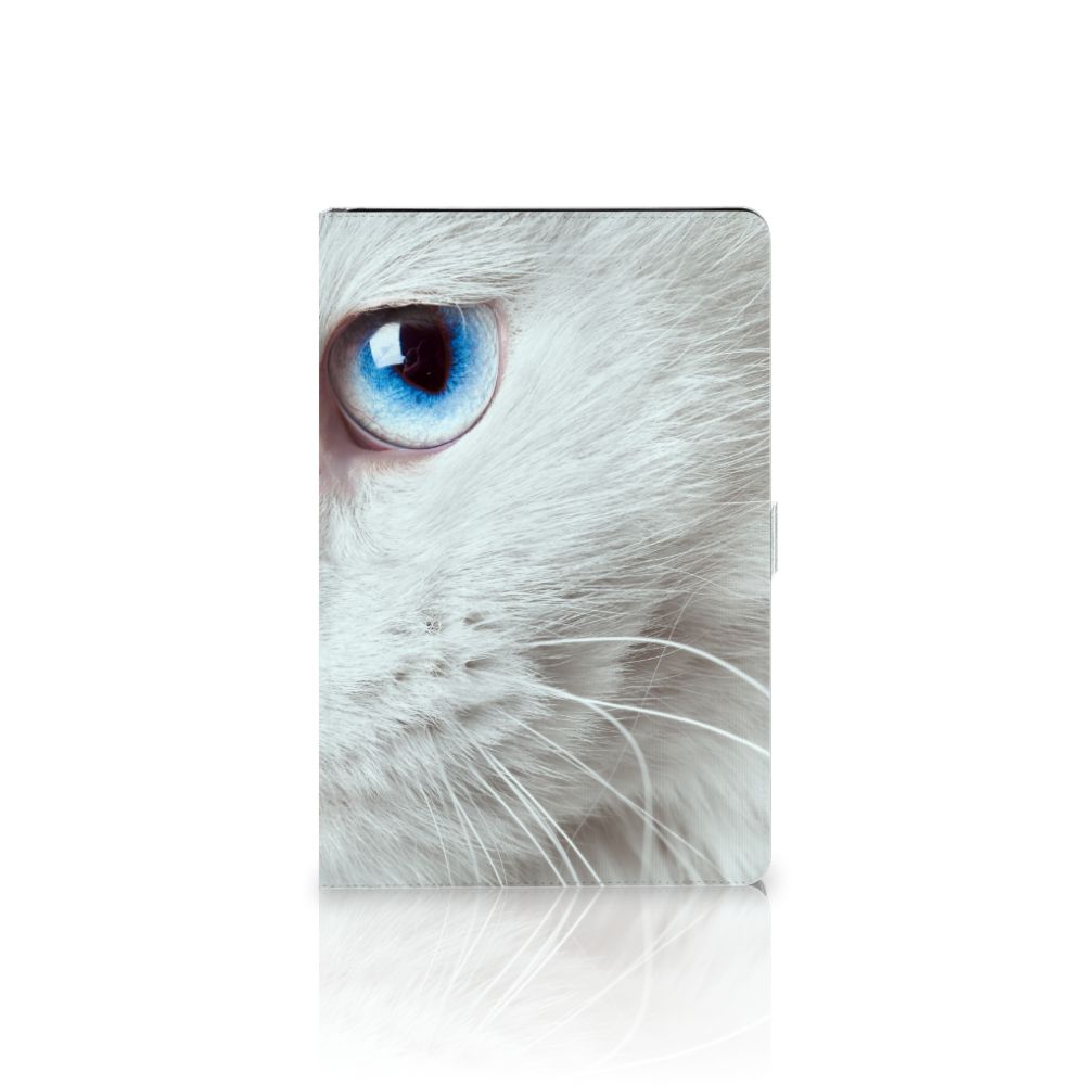Samsung Galaxy Tab S7 FE | S7+ | S8+ Flip Case Witte Kat