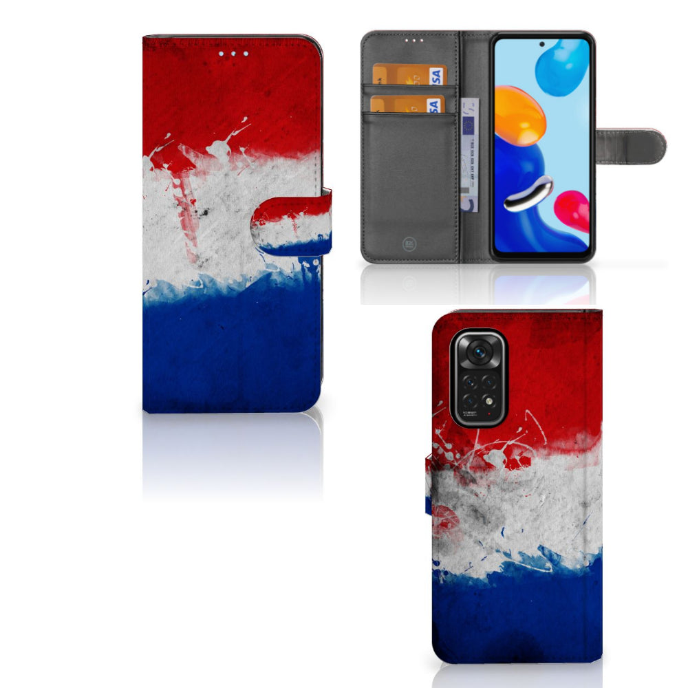 Xiaomi Redmi Note 11/11S Bookstyle Case Nederland met artistiek design van de Nederlandse vlag