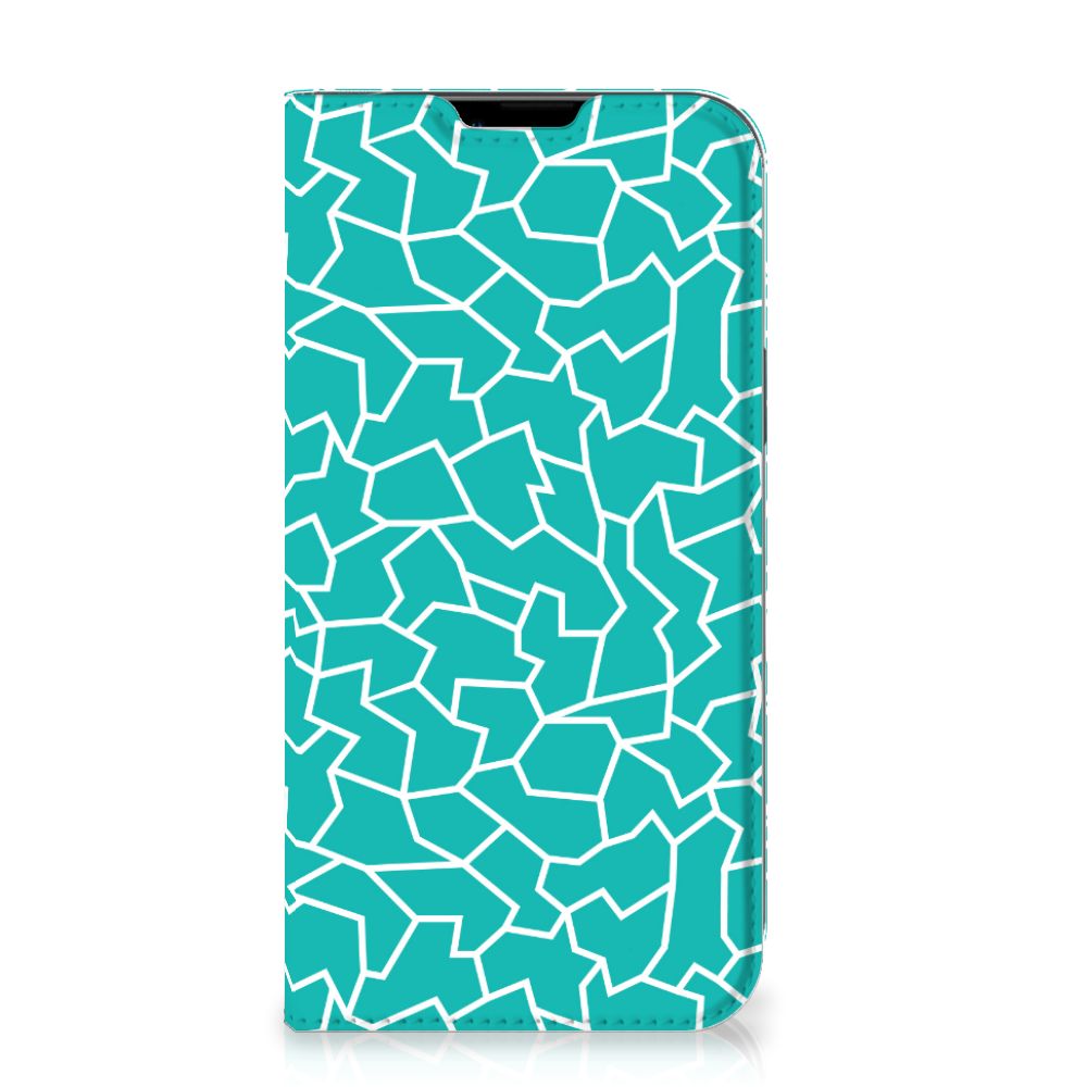 iPhone 14 Plus Bookcase Cracks Blue
