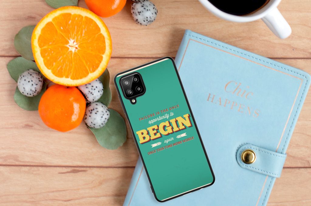 Samsung Galaxy A12 Telefoon Hoesje met tekst Quote Begin B2C Telecom