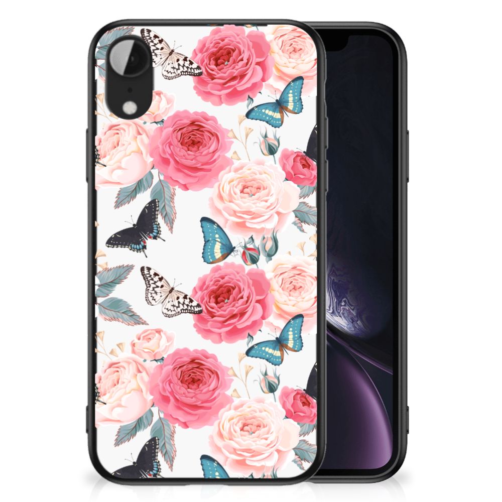 Apple iPhone XR Bloemen Hoesje Butterfly Roses