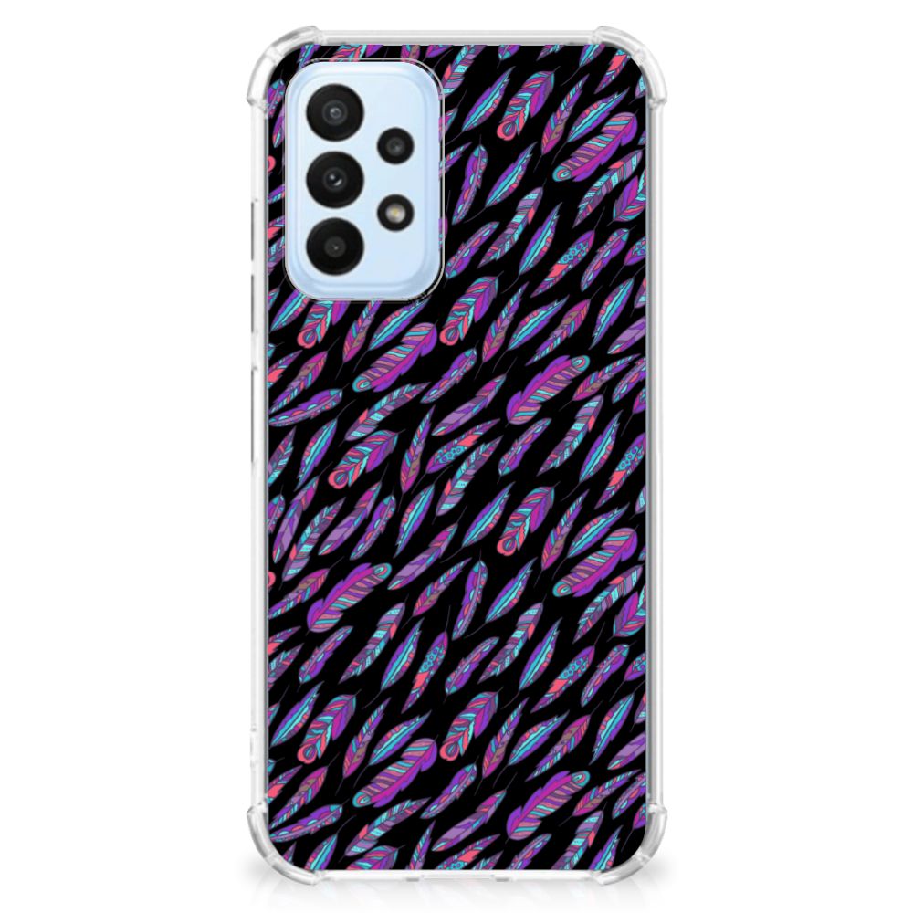 Samsung Galaxy A23 Doorzichtige Silicone Hoesje Feathers Color - B2C Telecom