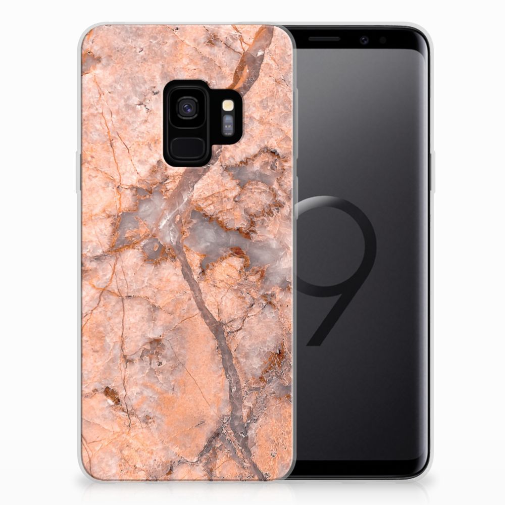 Samsung Galaxy S9 TPU Siliconen Hoesje Marmer Oranje