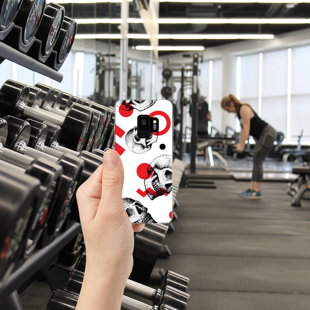 Silicone Back Case Samsung Galaxy S9 Skull Red