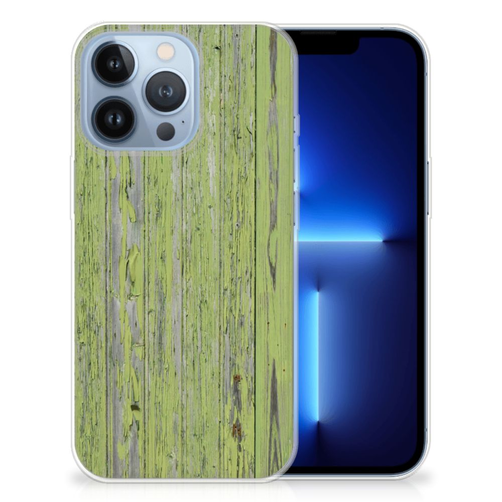 Apple iPhone 13 Pro Bumper Hoesje Green Wood met groene houtprint, ideaal voor stijlvolle bescherming đąđŋ.