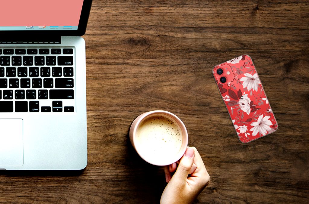 Hoesje maken iPhone 12 Mini Watercolor Flowers B2C Telecom