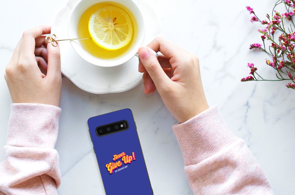 Samsung Galaxy S10 Hoesje met Quotes Never Give Up B2C Telecom