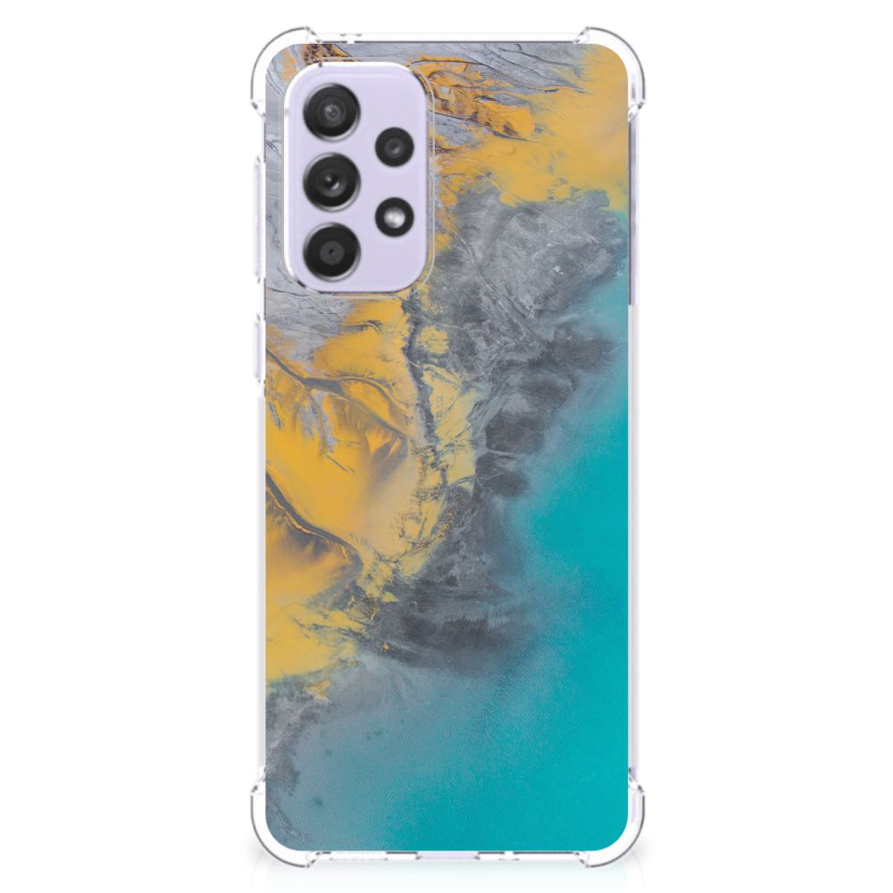 Samsung Galaxy A33 Anti-Shock Hoesje Marble Blue Gold B2C Telecom