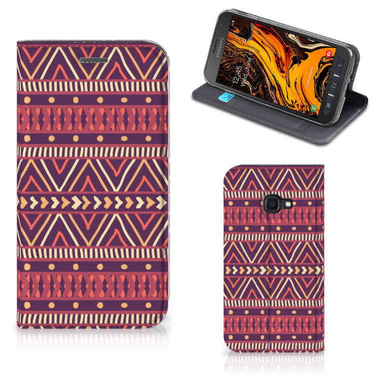 Samsung Galaxy Xcover 4s Hoesje met Magneet Aztec Paars