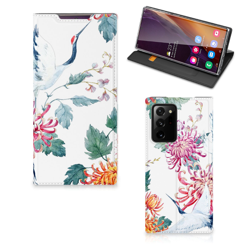 Samsung Galaxy Note 20 Ultra Hoesje maken Bird Flowers - B2C Telecom