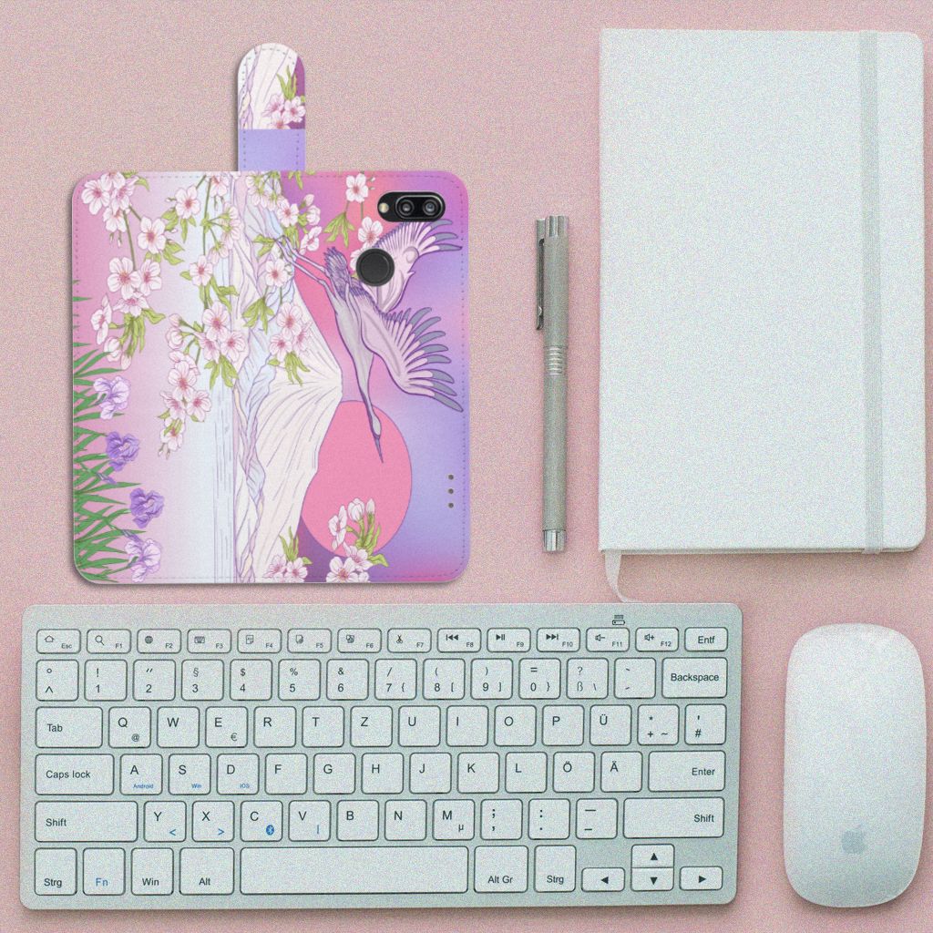 Huawei P20 Lite Telefoonhoesje met Pasjes Bird Flying
