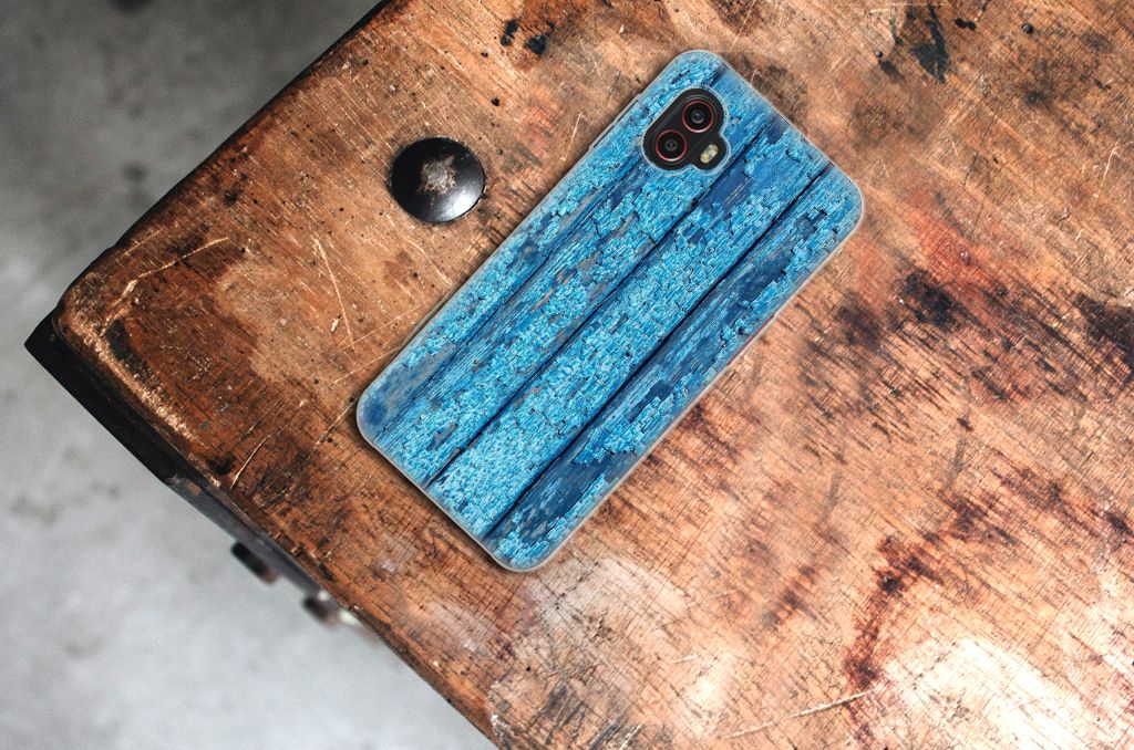 Samsung Galaxy Xcover 6 Pro Bumper Hoesje Wood Blue B2C Telecom