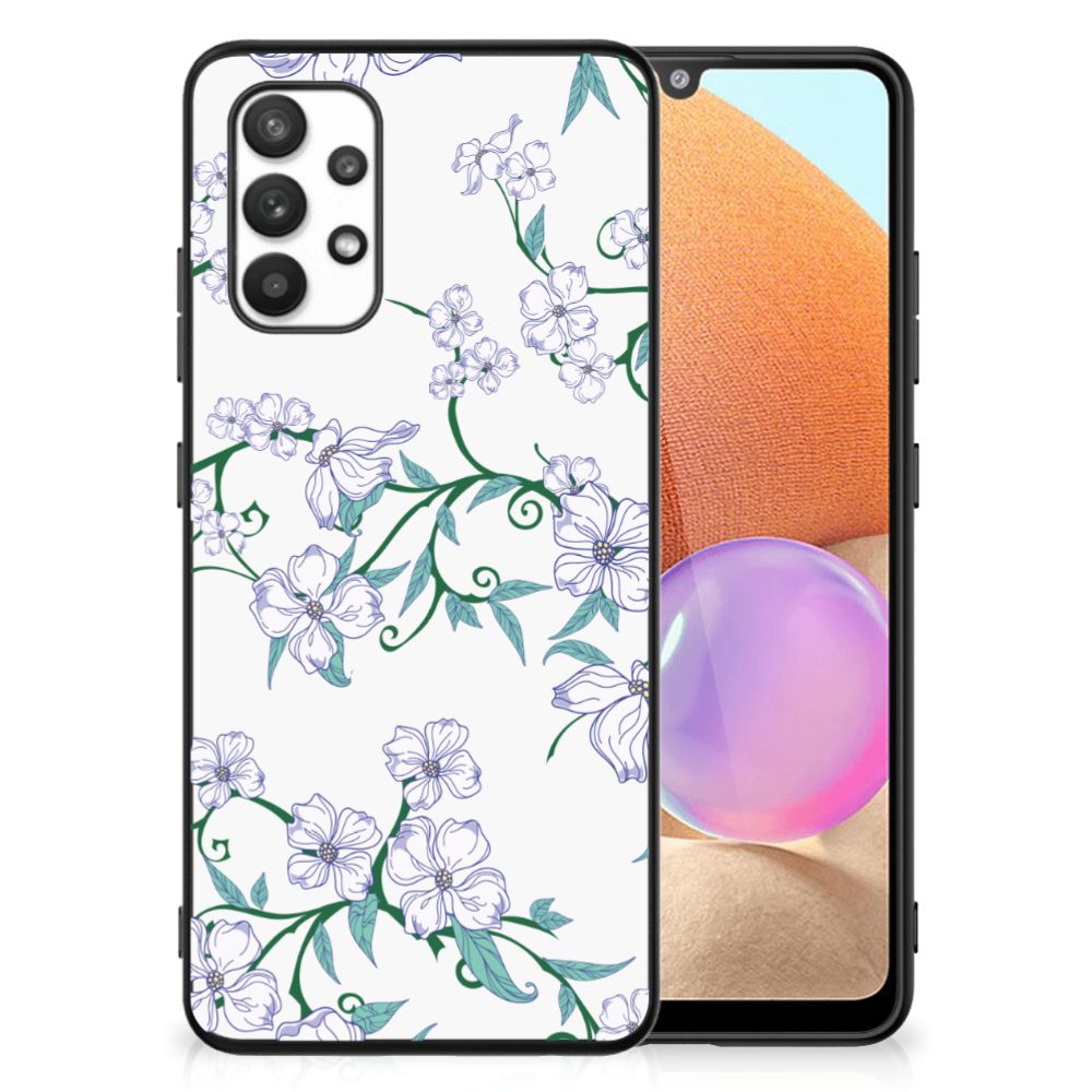 Samsung Galaxy A32 4G | A32 5G Enterprise Editie Uniek Bloemen Hoesje Blossom White B2C Telecom