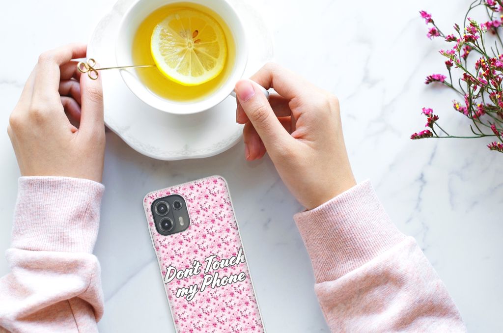Motorola Edge 20 Lite Silicone-hoesje Flowers Pink DTMP B2C Telecom