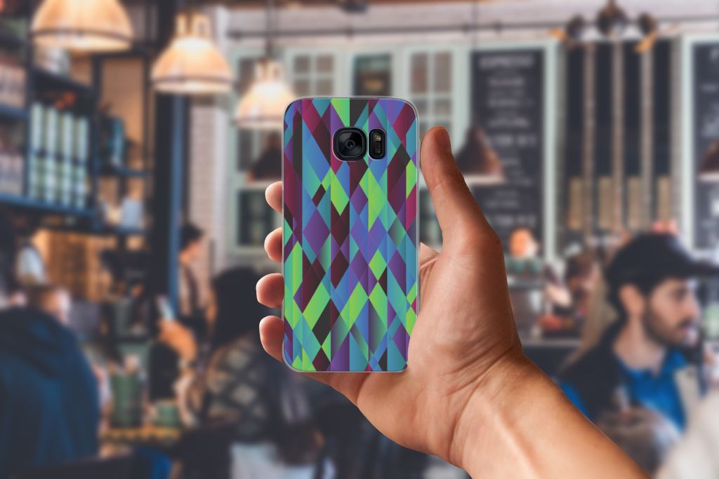 Samsung Galaxy S7 TPU Hoesje Abstract Green Blue